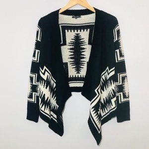 DOWNTOWN COALITION Asymmetric Cardigan Boho Southwestern Open Front Knit S/M